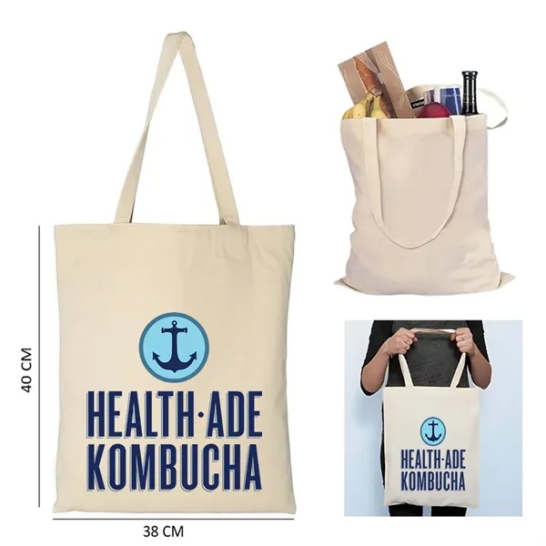 6oz 14" x 15" Cotton Canvas Tote Bag 22' Handle