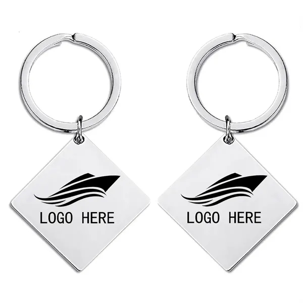 Square Stainless Steel Message Key Tags