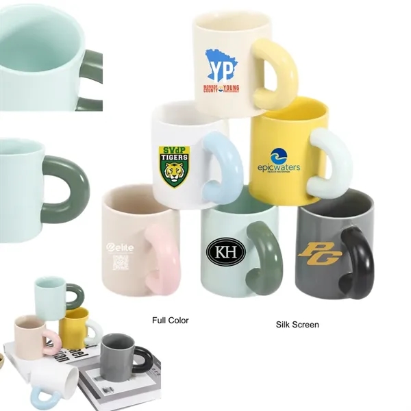 10 oz Nordic Style Ceramic Coffee Cup with Thick Handle