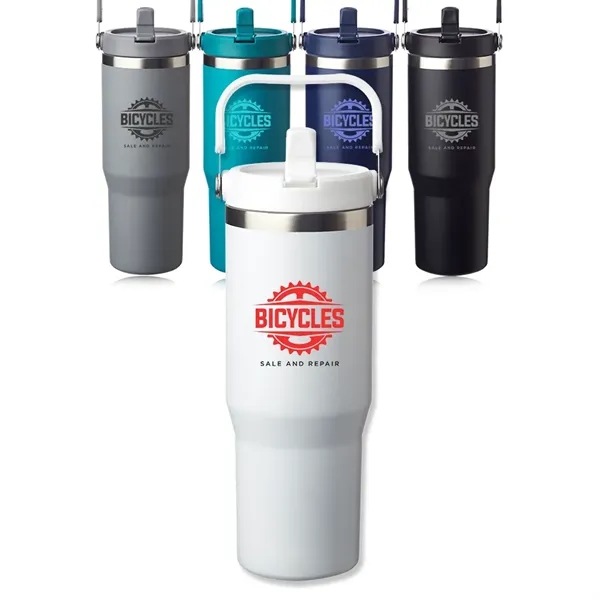 30 oz. Bronx Stainless Travel Mug with Carrying Handle