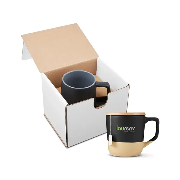 Prime Line 16.5oz Boston Ceramic Mug With Wood Lid In Mailer