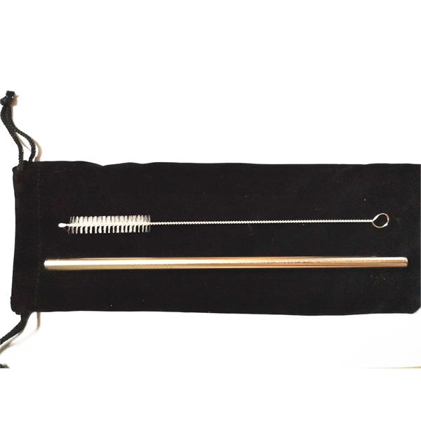 Straight Stainless Steel Straw Set