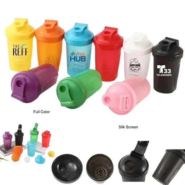 13.5 oz Blender Shaker Bottle With Stainless Whisk Ball