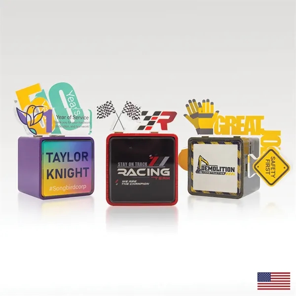 Cubed Metal Award - Custom Magnetic Attachments & Faceplates