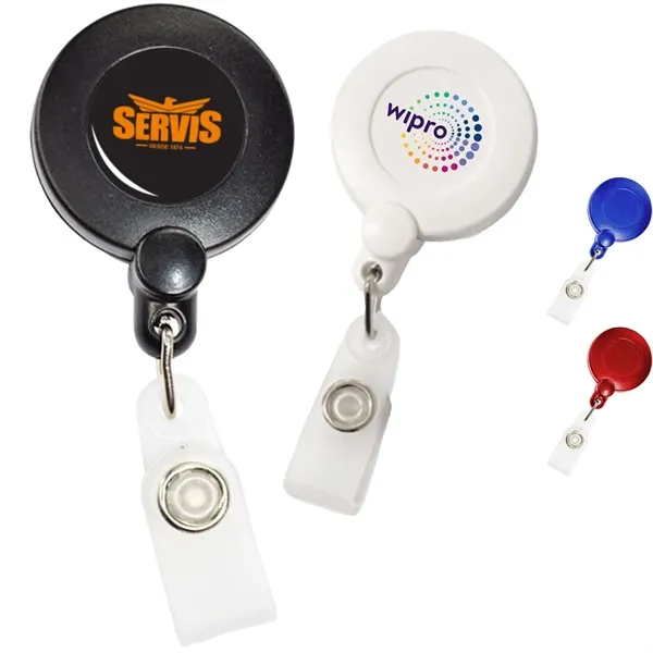 Retractable Round Corner Strap Badge Reel Holder w/Belt Clip