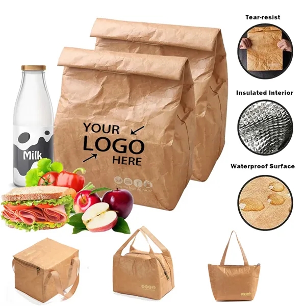 In Stock Reusable Insulated Classic Brown Paper Lunch Bags