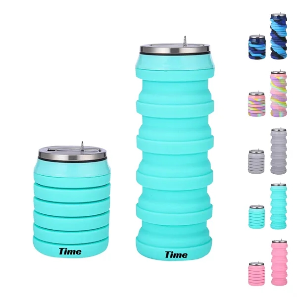 Camouflage Silicone Folding Sports Water Bottle