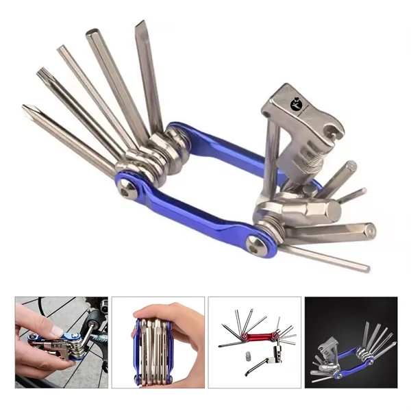 11 In One Folding Portable Bicycle Multitool Tool Kit