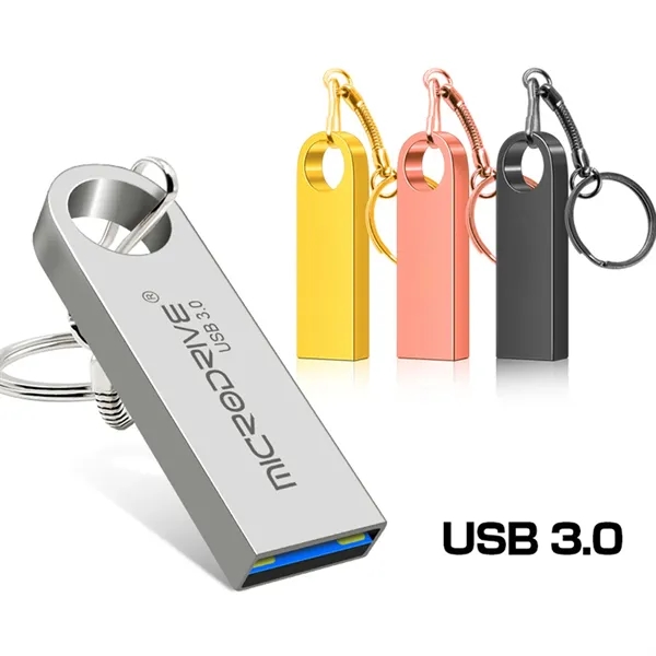 High-Speed USB 3.0 Metal Flash Drive with Keychain