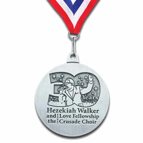 Custom Solid Pewter Medal (2 1/2")