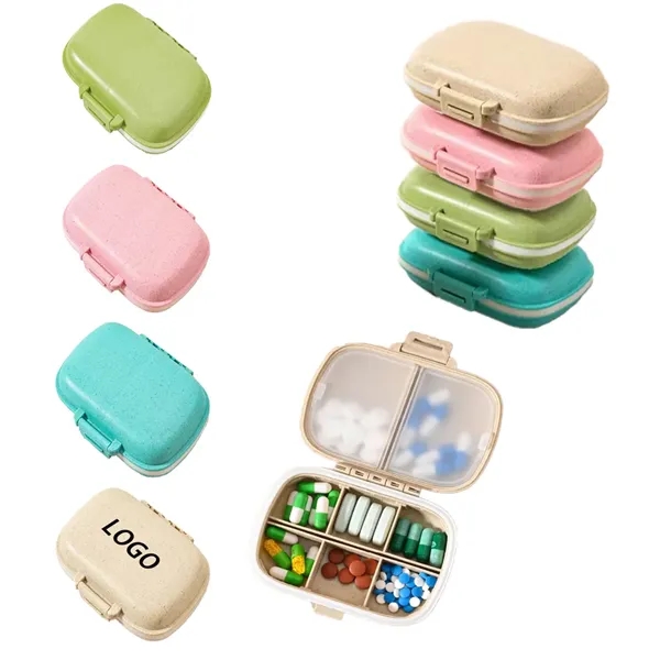 Portable 8-panel Sealed Wheat Pill Box