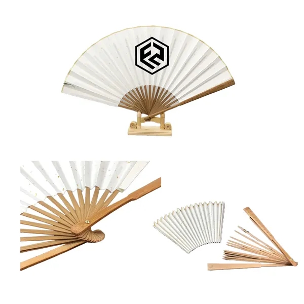 Bamboo Double-sided Blank Folding Fan