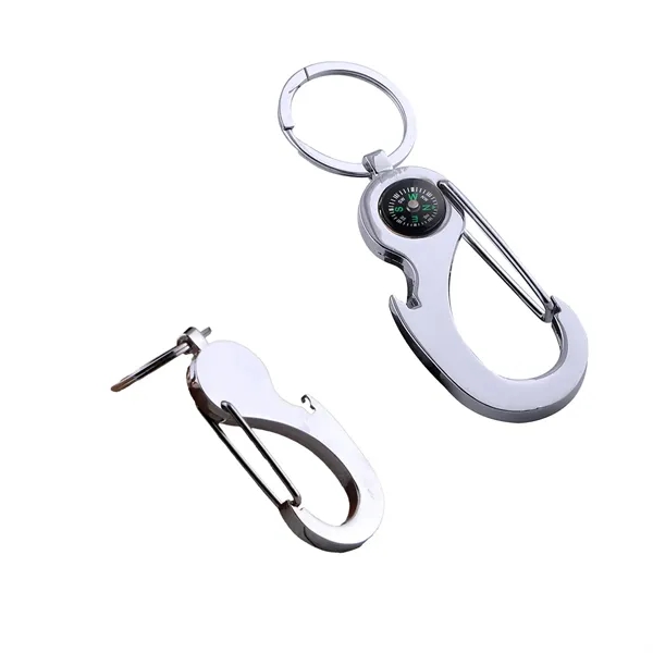 Bottle Opener Keychain with Compass and Hiking Buckle