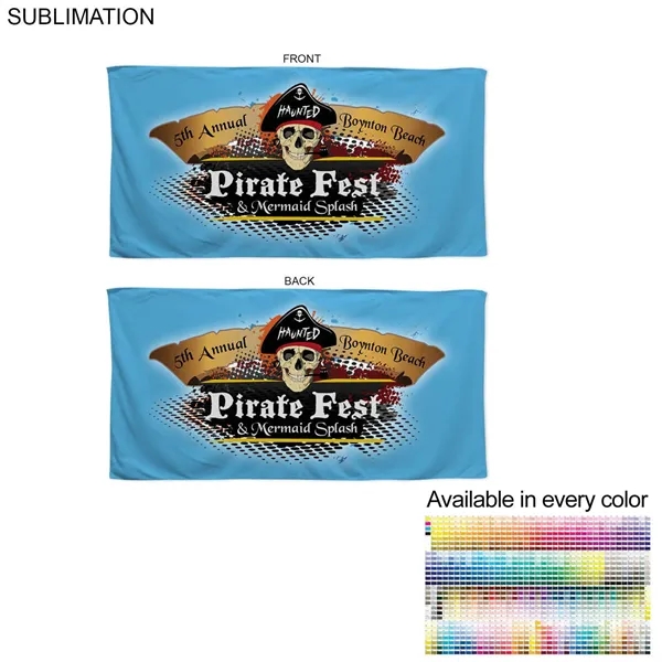 Microfiber Terry Beach Towel, 30x60, Sublimated