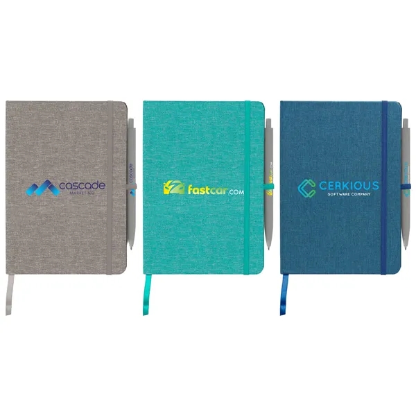 Melville 5.8" x 8.3" RPET Notebook & Zen Pen Gift Set