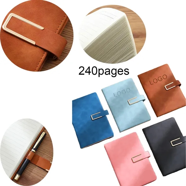 A5 PU Leather-Thickened Paper Notebook with Latch
