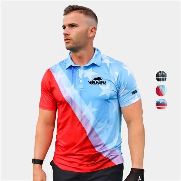 YATTA Golf® Patriot Moisture Wicking Golf Polo Shirt