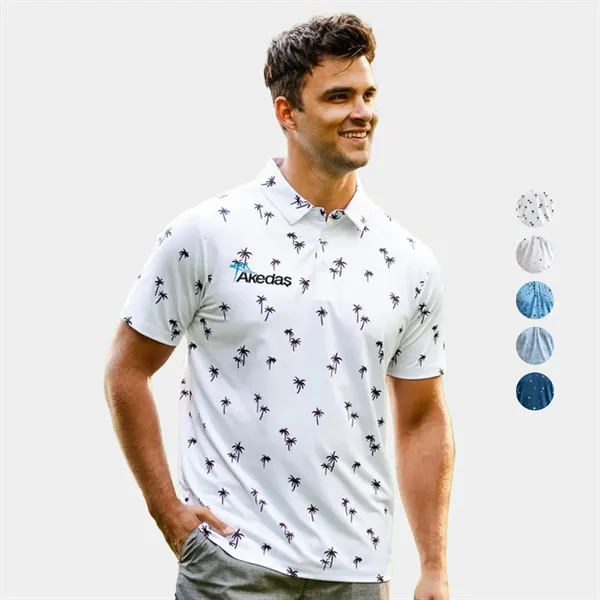 YATTA Golf® Palm Noir Wrinkle resistant Golf Polo Shirt