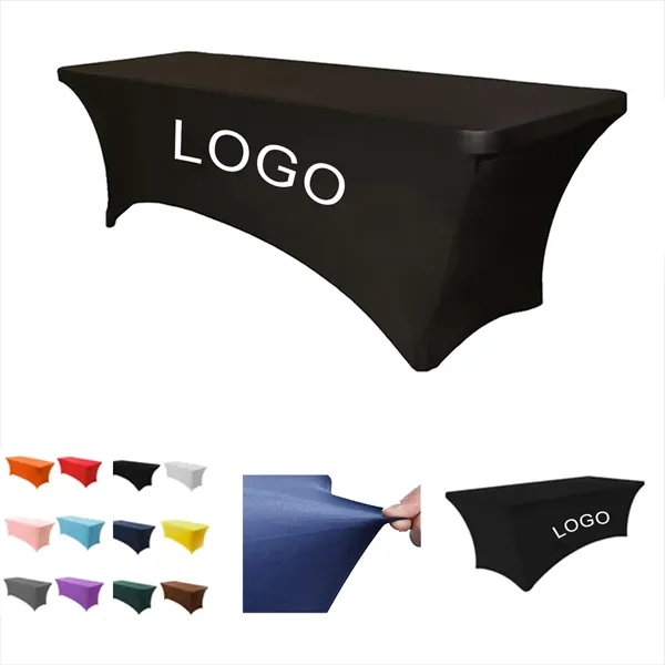 MOQ 1 6FT Custom Elastic Tablecloth Stretch Table Cover