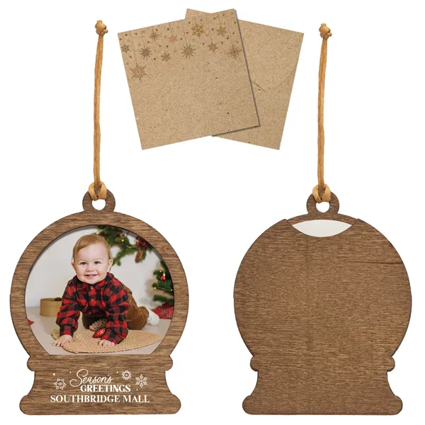 Photo Snowglobe Wood Holiday Christmas Tree Ornament