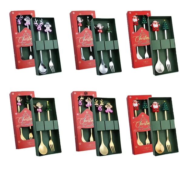 Christmas Stainless Steel Spoon and Fork for Home