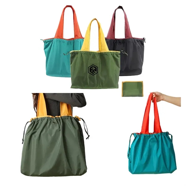 Reusable Large Foldable Tote Bag Fits In Pocket