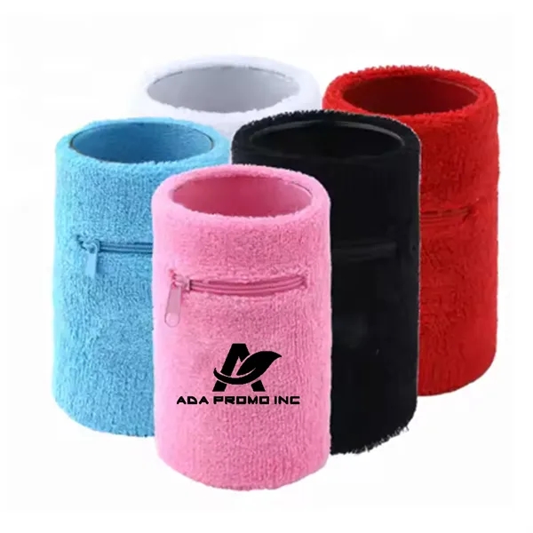 Sports Wristband with Zipper Pocket