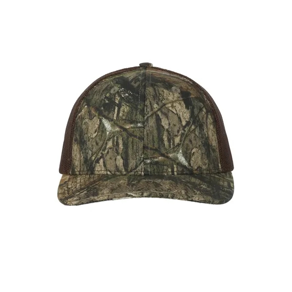 Outdoor Cap Structured Camo Trucker With Solid Mesh Back Hat