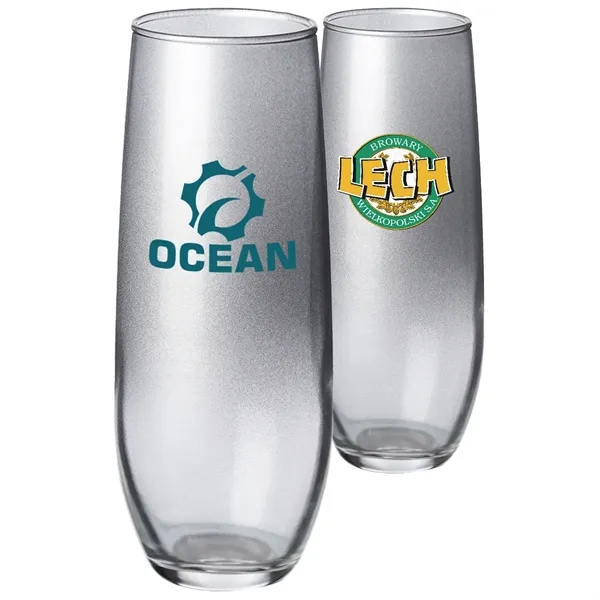 9 oz Stemless Gradient Champagne Glasses