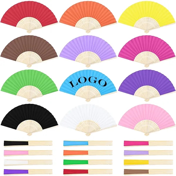 MOQ 100 Colorful Folding Paper Fan