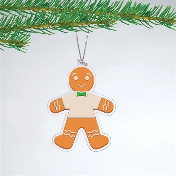 Holiday Gingerbread Man Acrylic Christmas Ornament