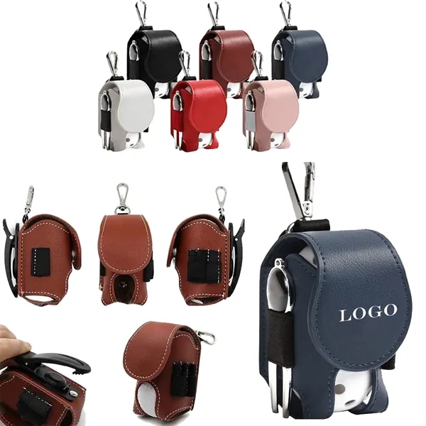 MOQ 100 Mini Portable Pu Golf Ball Case Waist Holder Bag