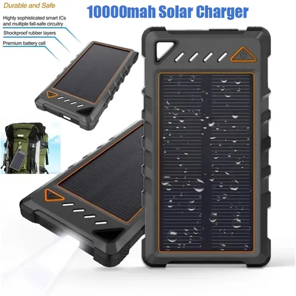 Waterproof and Shockproof 10,000mAh Solar Power Charger