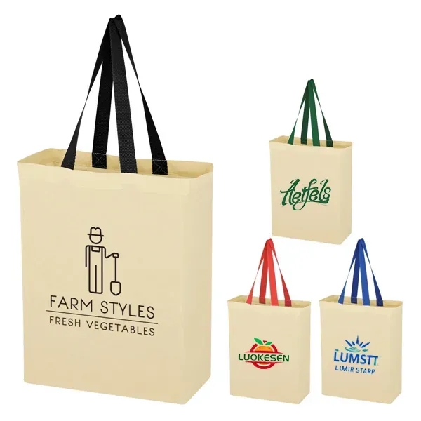 Natural Cotton Canvas Grocery Tote Bag