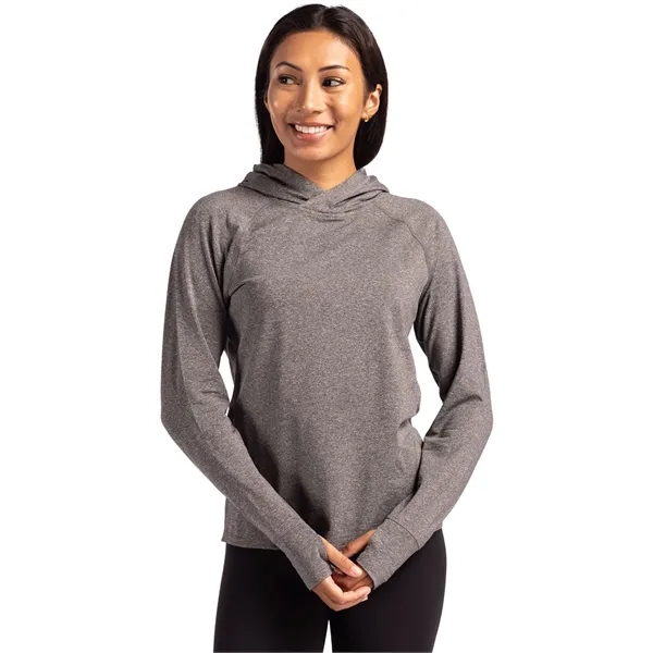 Cutter & Buck Adapt Knit Recycled Womens Heathered Hooded...