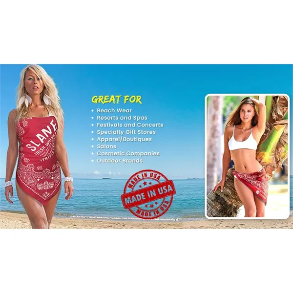 USA Made 35" x 35" Custom Rotary Fashion Bandanna Wearable