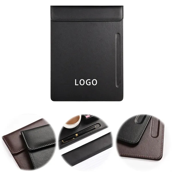 Custom A4 PU Leather Office Magnetic Clipboard