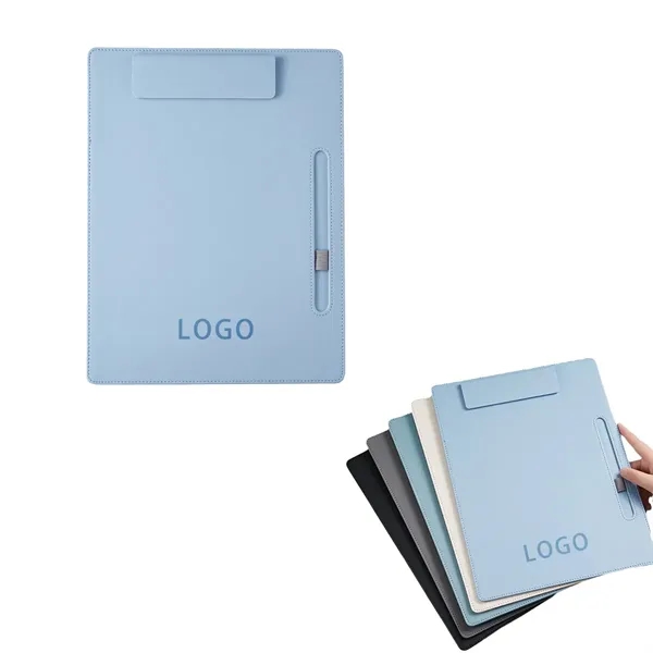 Custom PP Leather Magnetic Clipboard w/Pen Holder