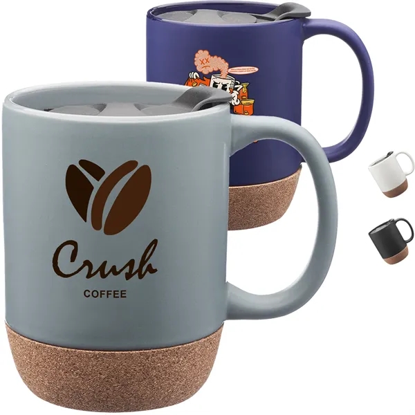 Classic Barista 13 Oz. Cork Bottom Ceramic Mugs