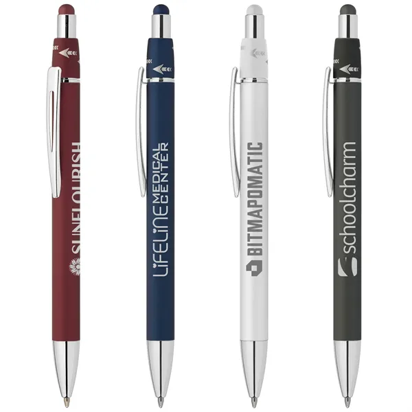 Orbit Spinner Chrome Metal Pen with Stylus