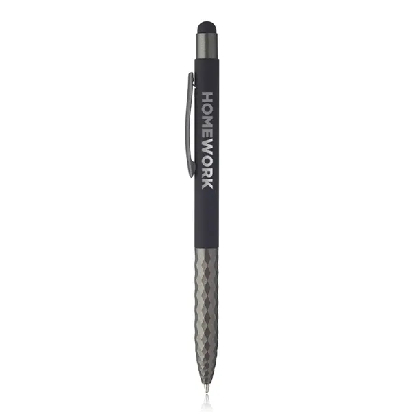 Geometric Aluminum Ball Point Pen with Stylus