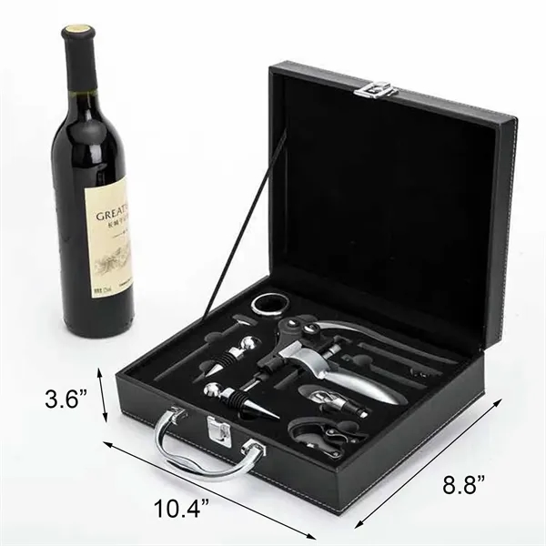 9 PCS Corkscrew Wine Bottle Opener Gift Set for with PU Case