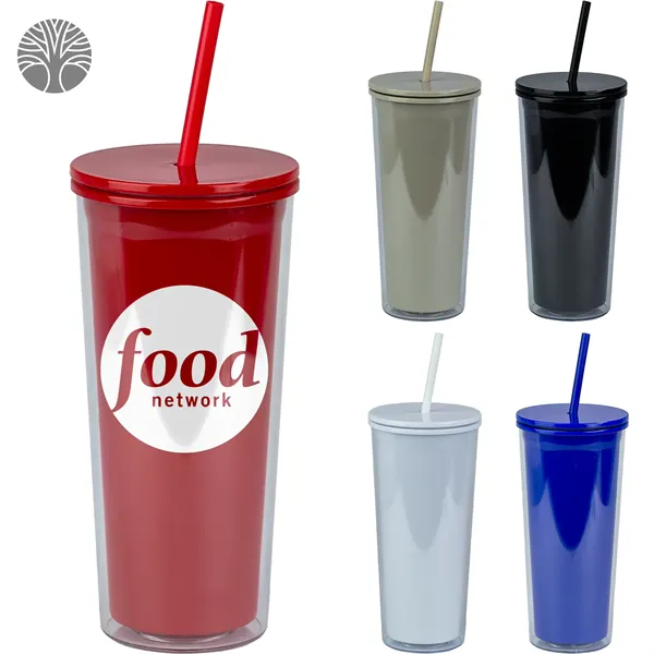 24 Oz Recycled Double-wall Plastic Tumbler