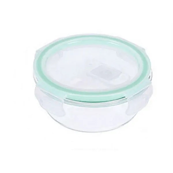 Round Glass Food Storage Container with Lid,Crisper