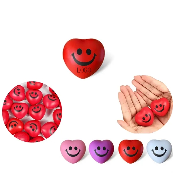 Heart-shaped PU Smile Stress Ball