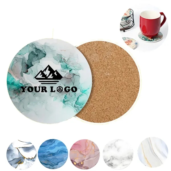 Absorbing Cork Base Ceramic Stone Coasters