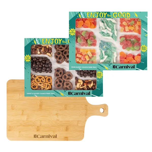 Sour Gummy & Sweet & Savory Charcuterie Trays w/Bamboo Board