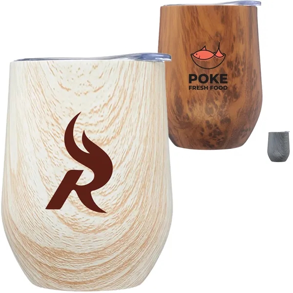 11 Oz. Naturalesa Vacuum W/ Wood Pattern Stemless Glass