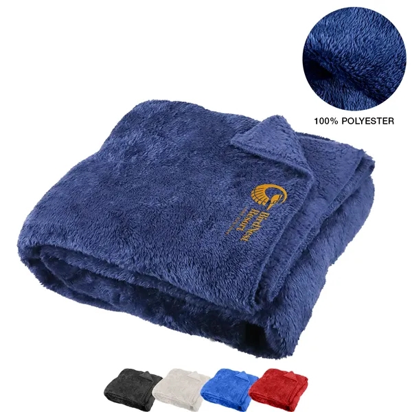 350 GSM Shetland Sherpa Blanket w/ Merrow stitch Trim 50x60