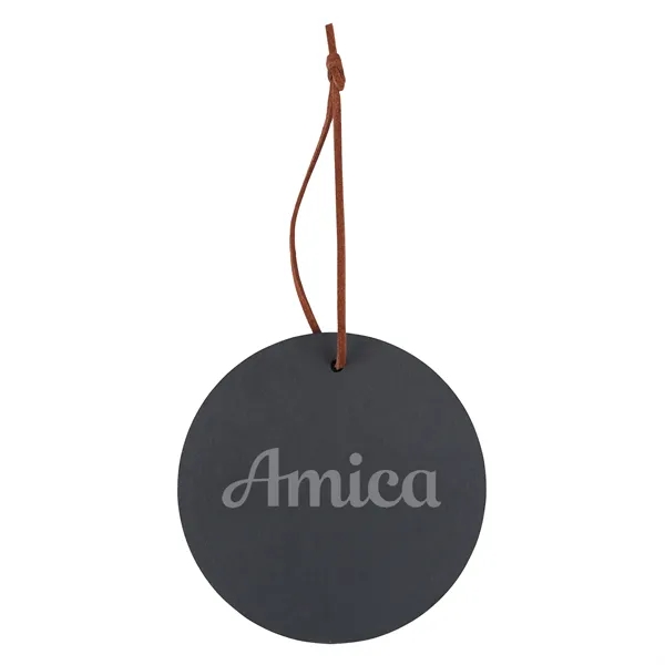 4" Slate Round Ornament